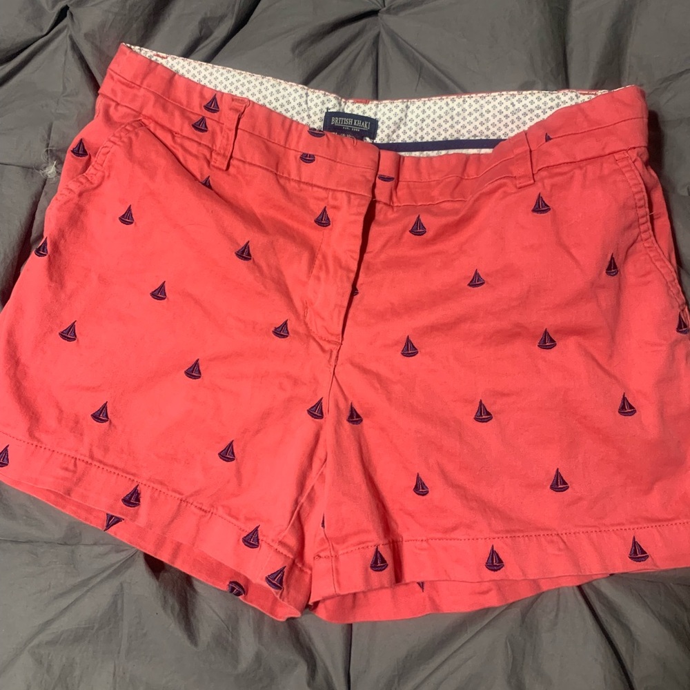 Adorable sailboat stitched shorts